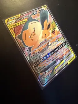 Pokemon Eevee & Snorlax GX SM169 Black Star Promo Tag Team Holo Near Mint NM - Image 3