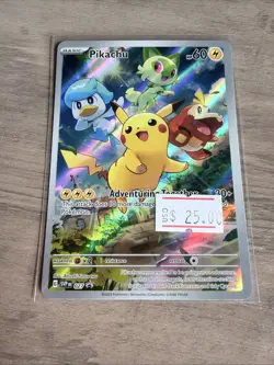 2023 Pokemon SVP EN BSP Paldea Evolved ETB #027 Full Art Pikachu - Image 1