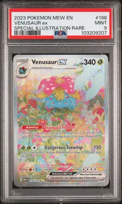 2023 POKEMON MEW EN-151 SPECIAL ILLUSTRATION RARE #198 VENUSAUR EX PSA 9 - Image 1