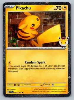 Pikachu (Pokemon Day 2026) 051/162 Cosmo Holo Pokemon NM - Image 1