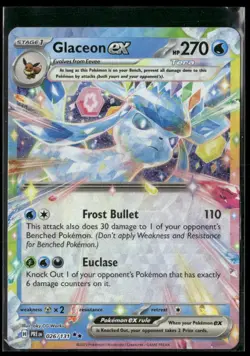 Glaceon ex 026/131 Holo Double Rare Prismatic Evolutions Pokemon Near Mint - Image 1