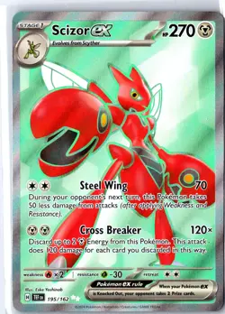 Scizor ex 195/162 Ultra Rare Temporal Forces Pokemon Holo Near Mint - Image 1
