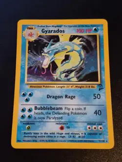 Gyarados 7/130 Holo Rare Base Set 2 Pokemon LP - Image 1