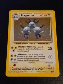Magneton 9/102 Holo Rare Base Set Unlimited Pokemon MP - Image 1