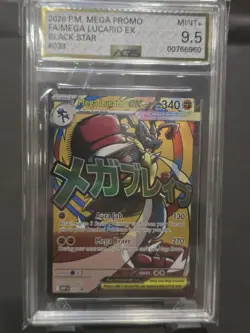 Mega Lucario EX Holo Black Star Promo 033 2026 AGS 9.5 Pokemon TCG - Image 1