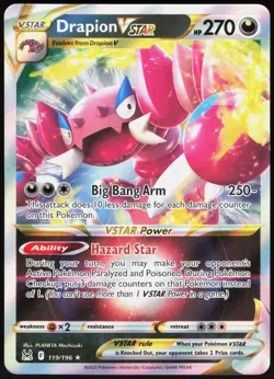 Drapion VSTAR 119/196 Holo Lost Origin VSTAR Rare Mochizuki Near Mint - Image 2
