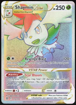 Shaymin VSTAR 173/172 Brilliant Stars Rainbow Rare Graphics Near Mint - Image 2