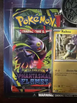 Pokemon Mega Evolution & Phantasmal Flames Sealed 2 Pack Blister—Raikou Promo - Image 3