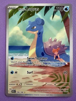 Pokemon TCG Misty's Lapras 194/182 SV10 Destined Rivals Full Art Holo IR EN - Image 2