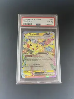 PSA 10 GEM Pikachu ex Surging Sparks Double Rare Pokemon Card 057/191 - Image 1