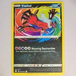 Yveltal 046/072 Shining Fates Holo Amazing Rare Pokemon Card TCG English NM - Image 1