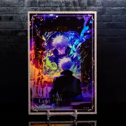 Satoru Gojo JJK Jujutsu Kaisen Oversized Glitter Framed Art Card Acrylic Gloss - Image 1