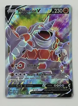 Pokemon TCG Rhyperior V 181/189 Ultra Rare Holo LP Card SEE PICS Darkness Ablaze - Image 1
