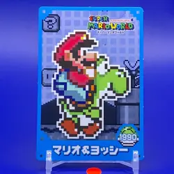 Mario & Yoshi Super Mario Brothers Card Top 1990 Nintendo Japan F/S - Image 1