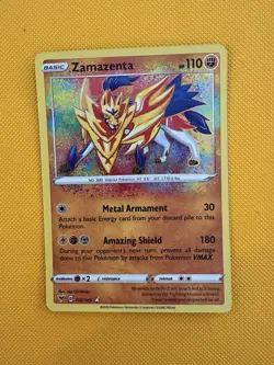 Pokemon TCG Zamazenta Holo Card 102/185SWSH04: Vivid Voltage - Image 1
