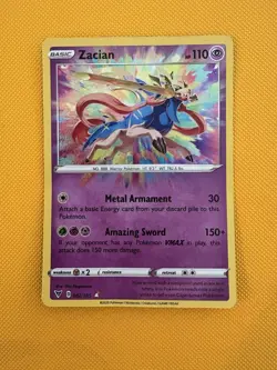 Pokemon TCG SWSH04: Vivid Voltage Zacian Card #102/185 Amazing Rare - Image 1