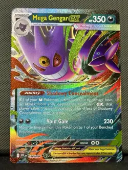 Mega Gengar ex 056/094 Phantasmal Flames Pokemon Card Holo Double Rare NM - Image 1