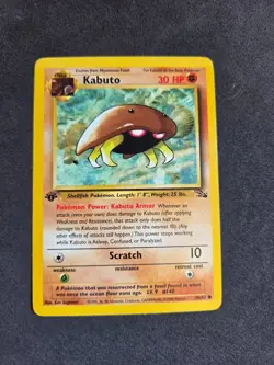 Pokemon TCG 1st Edition Kabuto 50/62 Fossil Set Non Holo WOTC VTG 1999 LP - Image 2