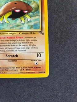 Pokemon TCG 1st Edition Kabuto 50/62 Fossil Set Non Holo WOTC VTG 1999 LP - Image 5