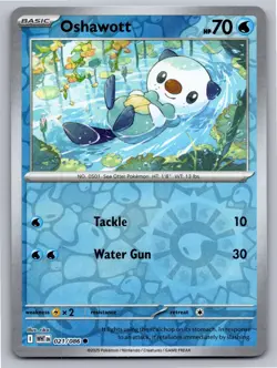 Oshawott 021/086 Common White Flare Pokemon Reverse Holo Near Mint - Image 1