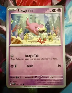 Slowpoke 057/142 SV07: Stellar Crown Common Pokemon TCG NM - Image 1