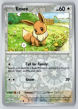 Eevee 113/142 Common Stellar Crown Reverse Holo Near Mint - Image 1