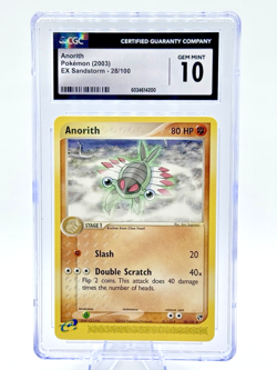 🌟POP 21 VINTAGE🌟Pokemon TCG English 2003 EX Sandstorm ANORITH 28 CGC 10 GEM MT - Image 1
