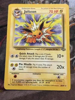 Pokemon - 1x Jolteon 20/64 - Unlimited Non Holo Jungle Lightly Played - Image 1