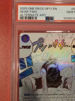2025 ONE PIECE OP11-A FIST OF DIVINE SPEED ALTERNATE ART #080 GEAR TWO PSA 10 - Image 2