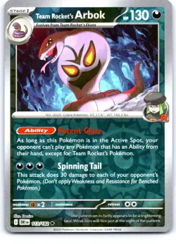 Team Rocket's Arbok 113/182 Uncommon Destined Rivals Pokemon Reverse Holo NM - Image 1