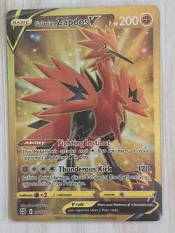 Galarian Zapdos V (Secret) 182/172 Swsh09: Brilliant Stars Holo Pokemon - Image 2