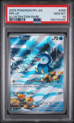 Piplup 098/094 Me02: Phantasmal Flames Holo PSA 10 - Image 1