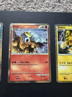 SHINY Raikou, Entei, Suicune PRIME Pokemon Holo Promo - HGSS19 HGSS20 HGSS21 LP - Image 3