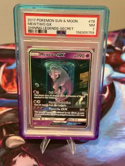 Pokemon Mewtwo GX 78/73 Shining Legends Secret Rare Holo PSA 7 ENG - Image 1