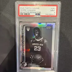 2025-26 Topps Chrome - Cedric Coward #261 RC Negative Refractor PSA 9 MINT - Image 1