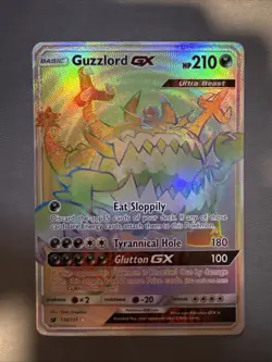 Guzzlord GX 116/111 Rainbow Secret Rare Crimson Invasion Pokemon Card - Image 1