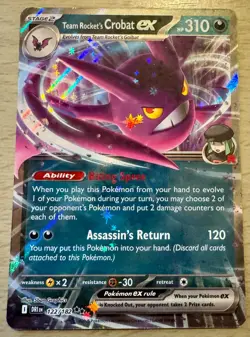 Pokemon TCG Team Rocket's Crobat ex 122/182 Destined Rivals Half Art Rare Card - Image 1