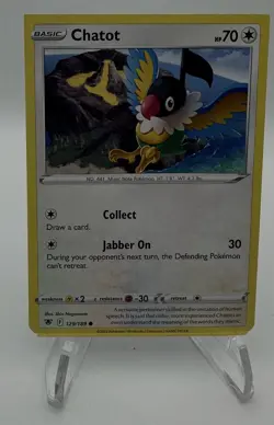 Miscut Square Cut Error Pokemon TCG Chatot Card NM/Mint Condition Free Shipping - Image 1