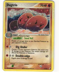 Dugtrio Holo Pokemon TCG Crystal Guardians 5/100 HP - Image 1