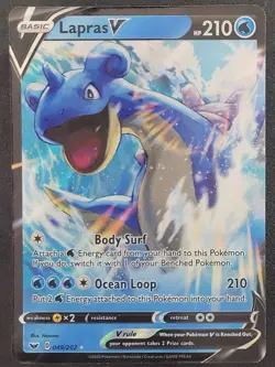 Lapras V 049/202 Ultra Rare Sword & Shield Base Set Pokemon TCG - Image 1