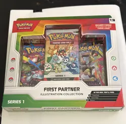 Pokemon TCG First Partner Illustration Collection Series 1 Box 3 Promo + Sticker - Image 1