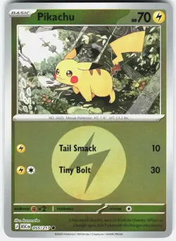 Pikachu (Energy Symbol Pattern) 055/217 Ascended Heroes Pokemon Reverse Holo NM - Image 1