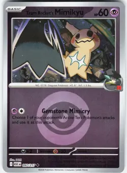 Team Rocket's Mimikyu (Energy Symbol Pattern) 097/217 Pokemon Reverse Holo NM - Image 1