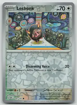 Pokemon Lechonk 181/197 Obsidian Flames Common Reverse Holo NM - Image 1