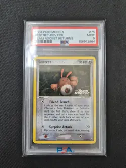 2004 POKEMON EX TEAM ROCKET RETURNS #75 SENTRET-REVERSE FOIL PSA 9 - Image 1