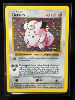 1999 Pokemon TCG Clefairy Base Set Shadowless Holo Rare 5/102 Vintage - Image 1