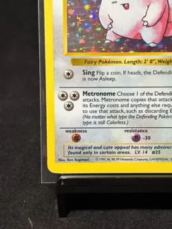 1999 Pokemon TCG Clefairy Base Set Shadowless Holo Rare 5/102 Vintage - Image 5