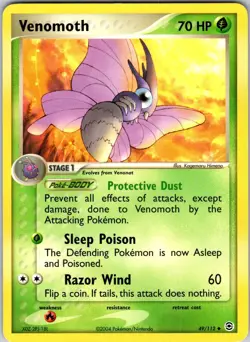 Venomoth 49/112 FireRed & LeafGreen Pokemon TCG NM Normal - Image 1