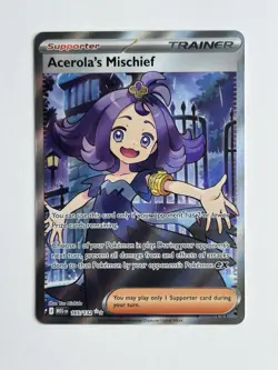 Pokemon Acerola’s Mischief 165/132 Ultra Rare Full Art Trainer Mega Evolution NM - Image 1