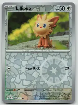 Pokemon Lillipup 170/197 Obsidian Flames Common Reverse Holo NM - Image 1
